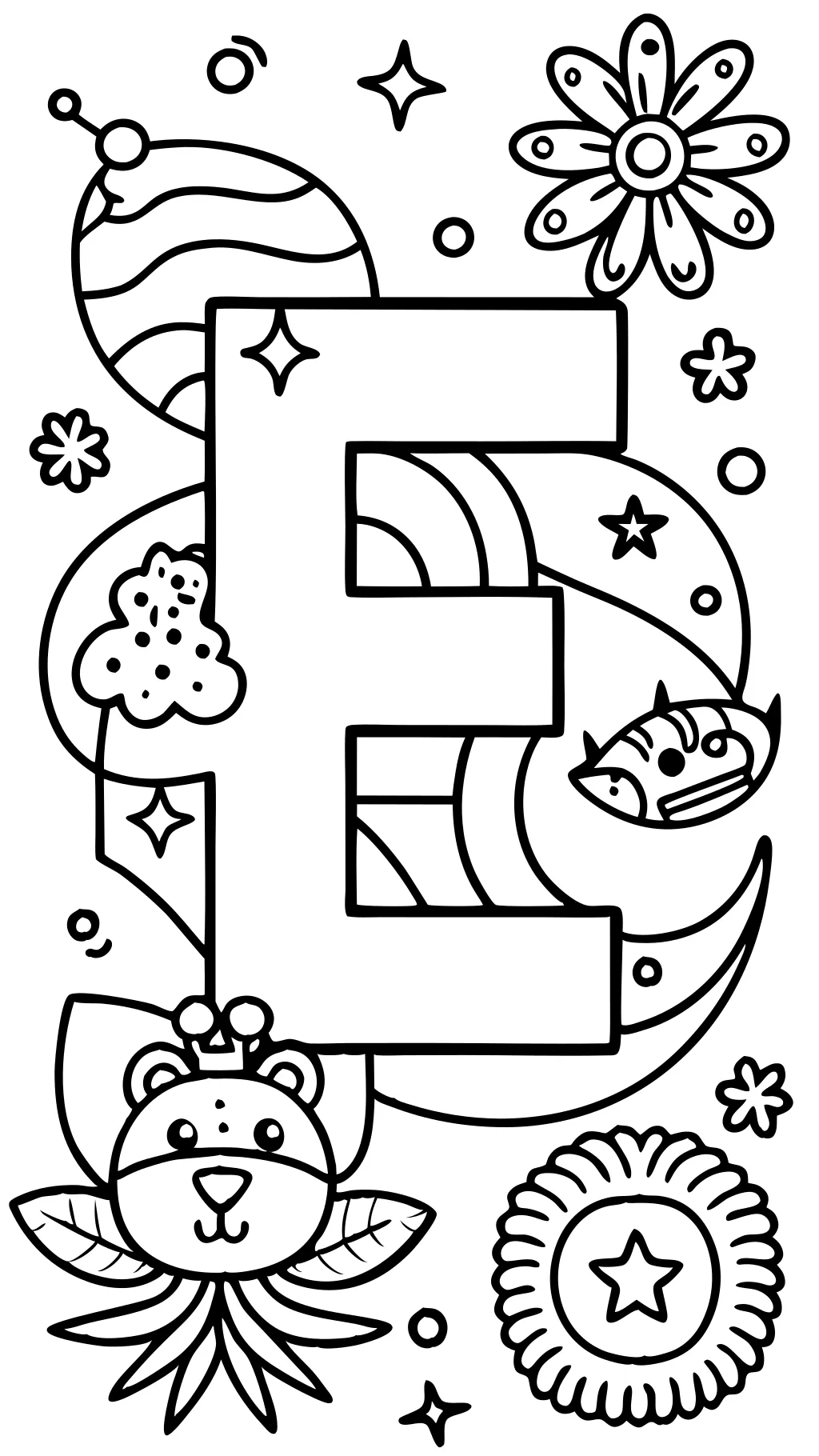 coloriage lettre e